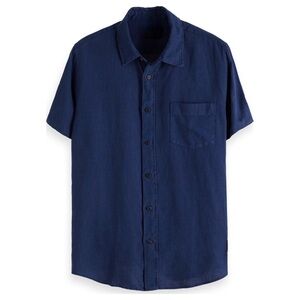 ASH & ERIE • Navy Linen Camp Shirt
